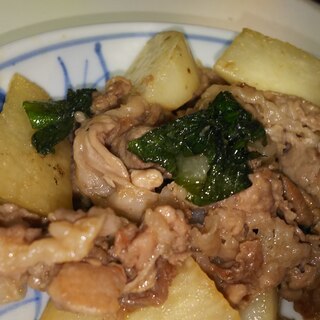 豚肉と長芋と大葉の甘辛炒め